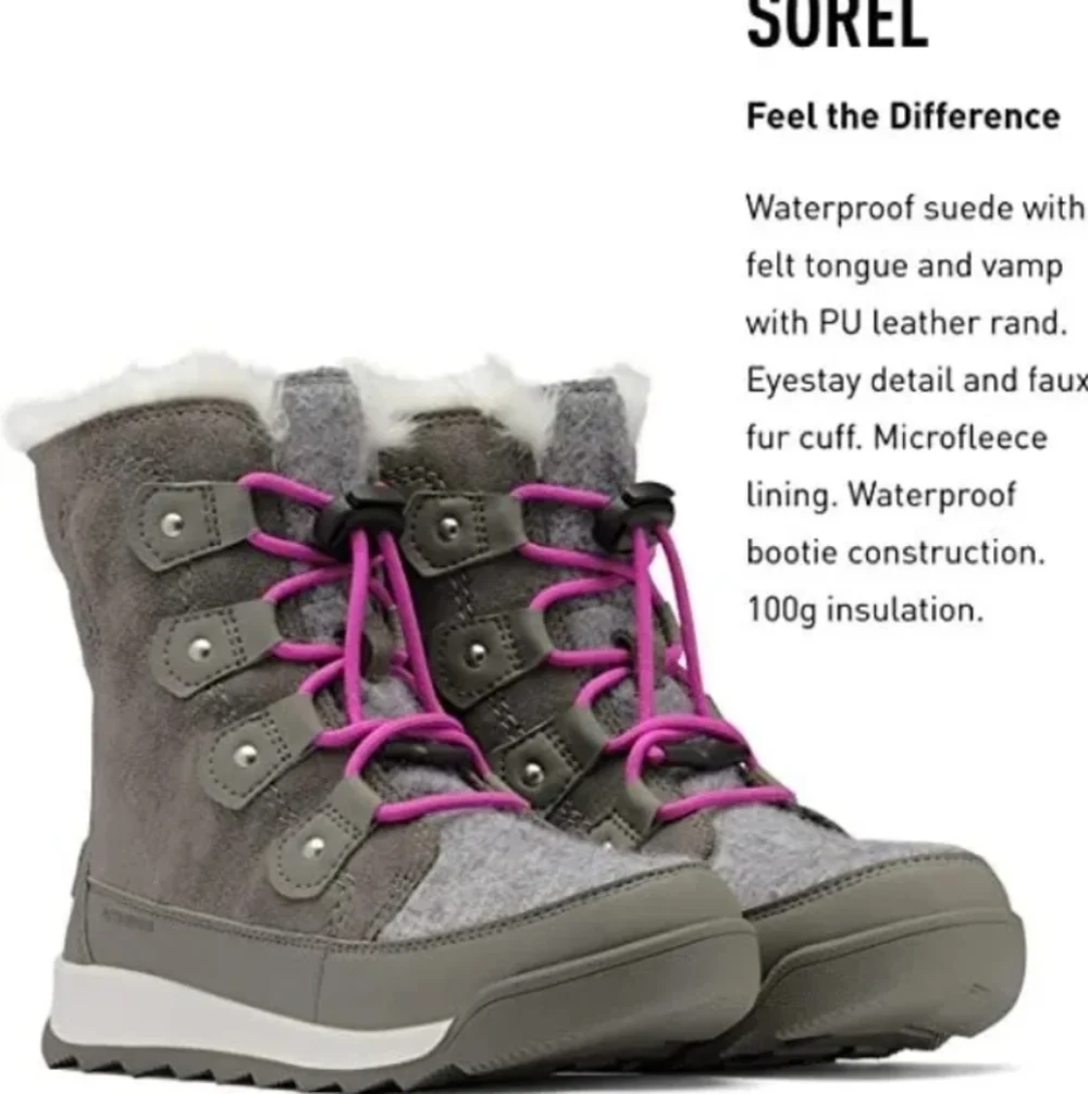 Sorel youth Whitney II Joan lace up boots size 2